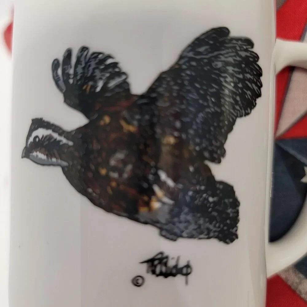 Richard E Bishop Waterfowl and Upland Game Birds Porcelain Coffee Mugs Set of 4